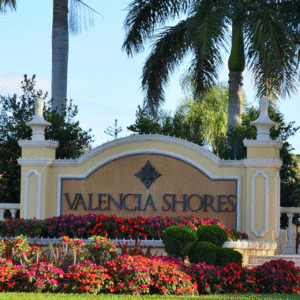 Entrance to Valencia Shores in Lake Worth, an active adult community