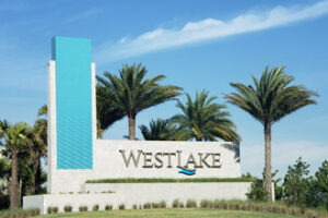 New construction homes in Westlake Florida, here is the entrance sign