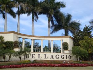 Entrance sign to Bellaggio in Lake Worth