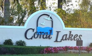 entrance sign to Coral Lakes
