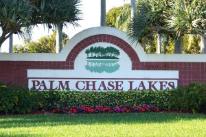 entrance sign to Palm Chase Lakes