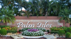 Entrance Sign to Palm Isles in Boynton Beach