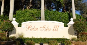 Entrance sign to Palm Isles III