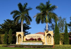 Entrance sign to Tuscany Bay