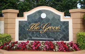Entrance sign for The Grove