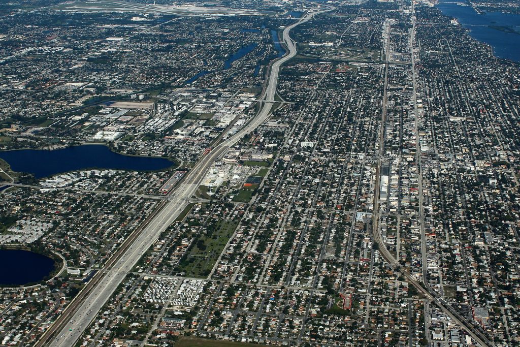 Aerial view of I-95 in Palm Beach County, Florida
